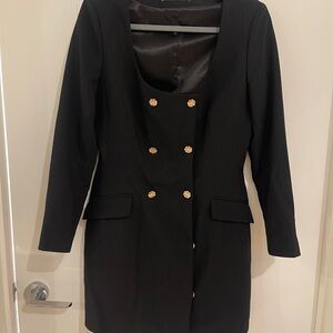 Zara Structured Blazer Dress (gold buttons)